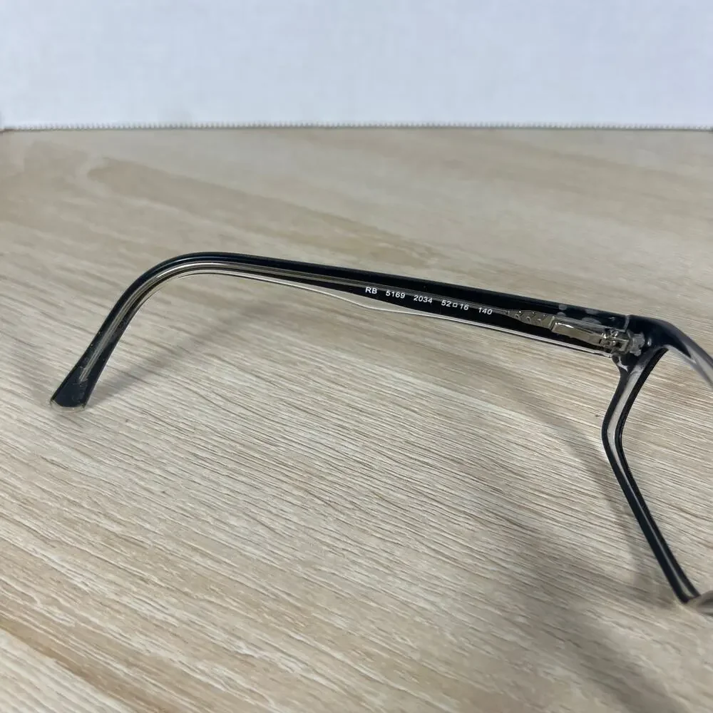 Ray-Ban RB5169 2034 Eyeglasses PARTS ONLY Black Clear Full Frames 52-16-140